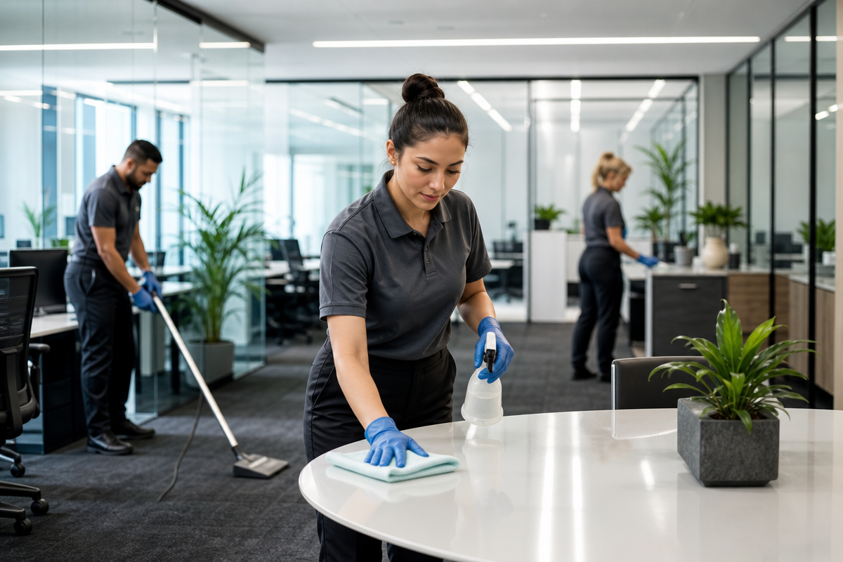 Clean professional corporate office interior